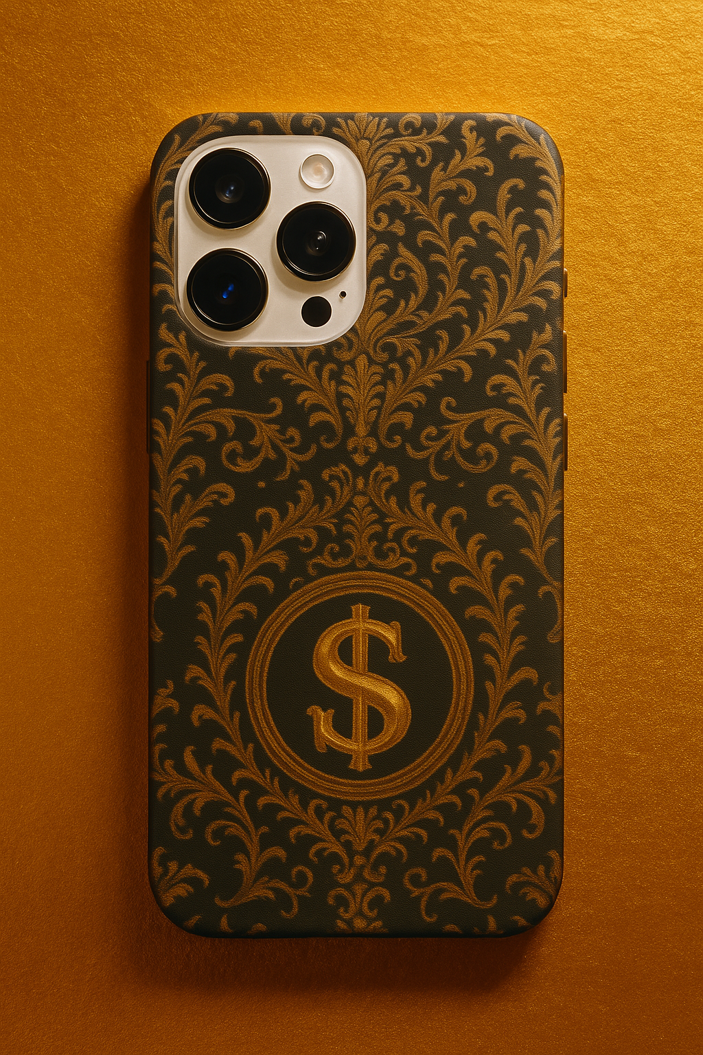 Luxury Gold Dollar Sign iPhone 15 Pro Max Case