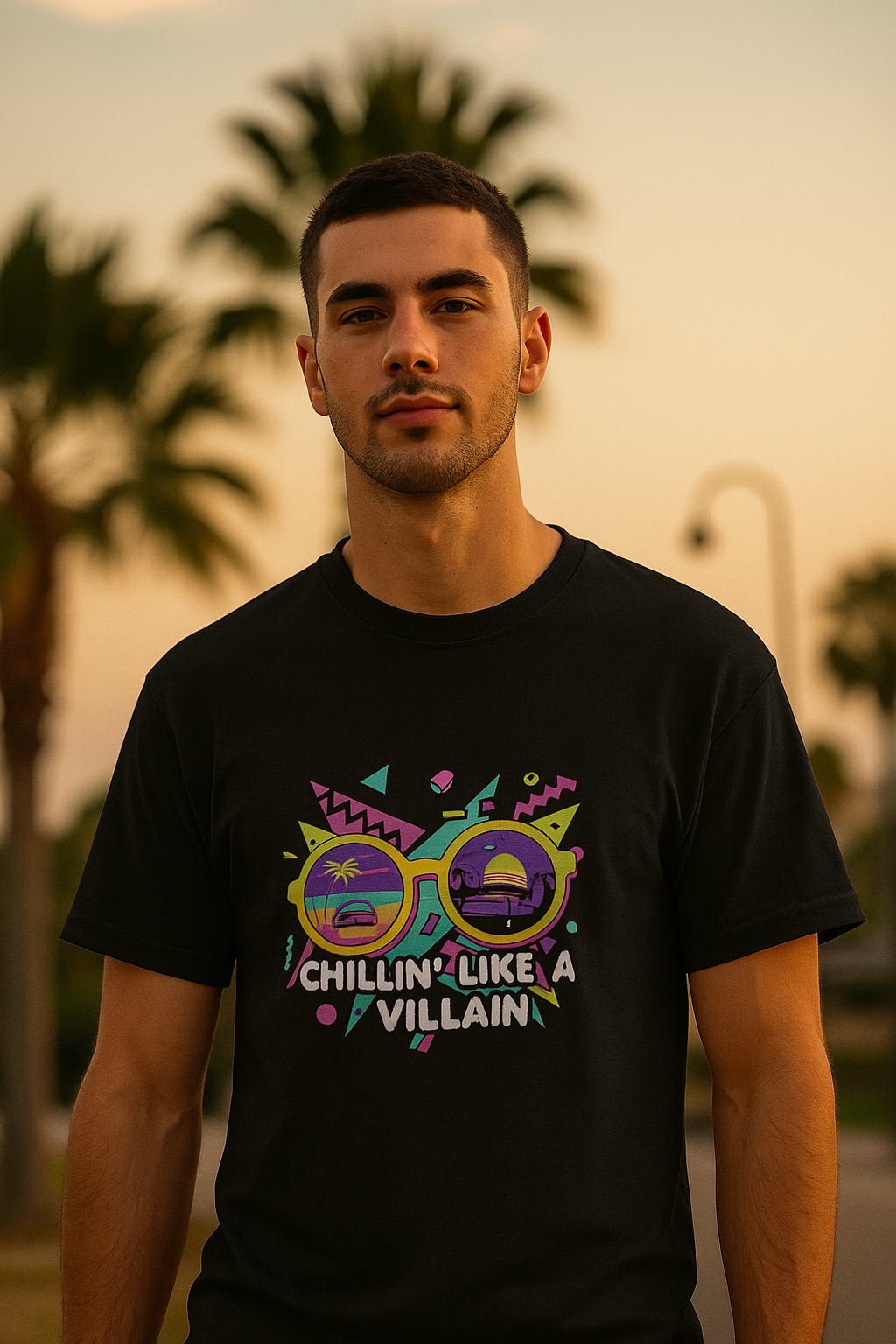 Chillin Like A Villain Retro Sunglasses T-Shirt
