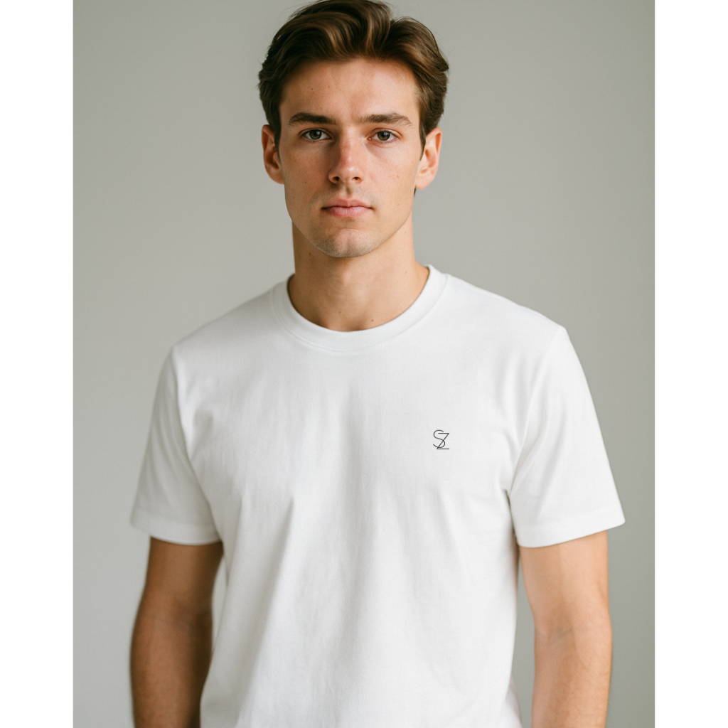 White Solid Casual T-Shirt