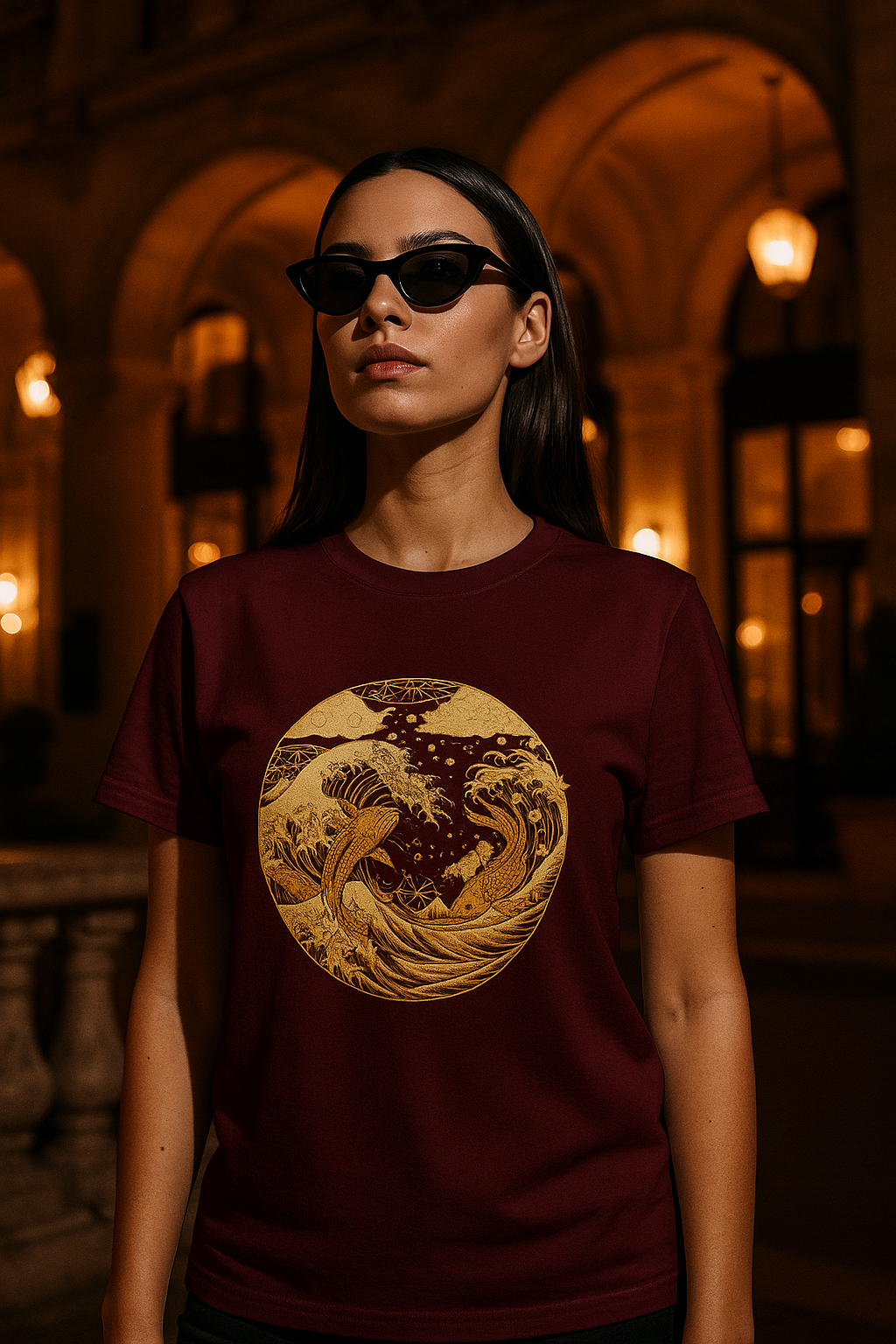 Japanese Hokusai Art Premium Women T-Shirt