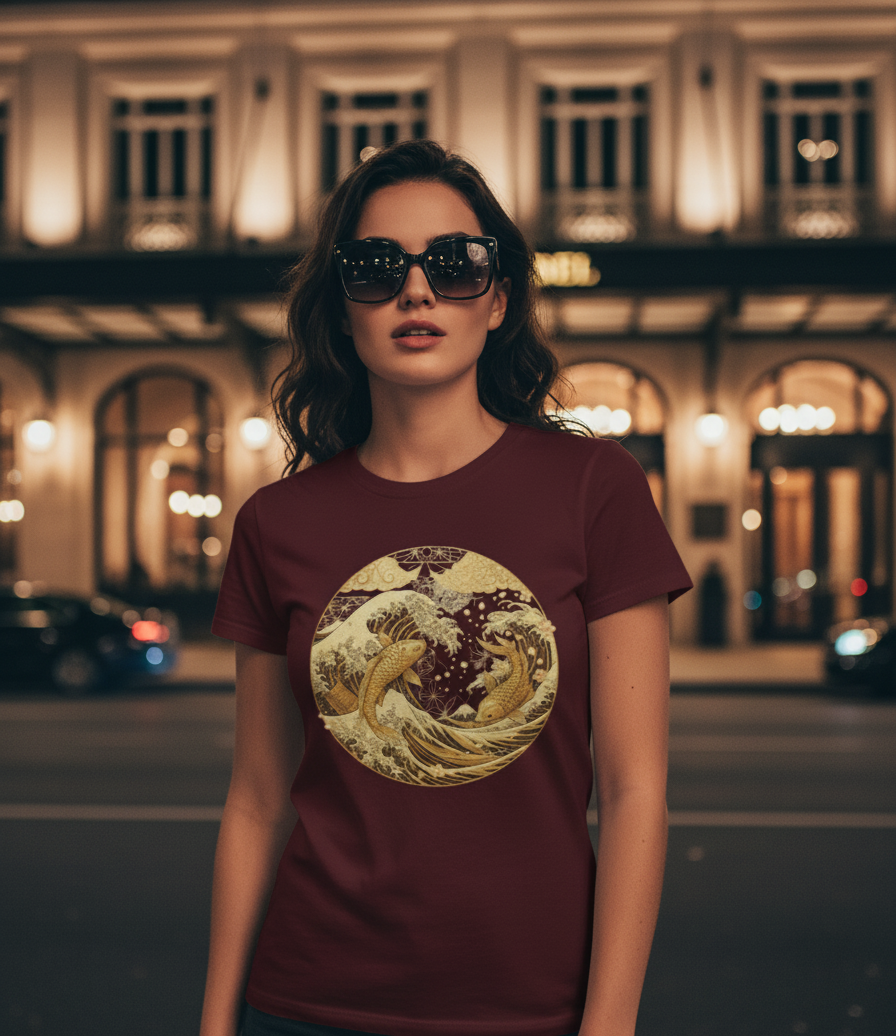 Japanese Hokusai Art Premium Women T-Shirt