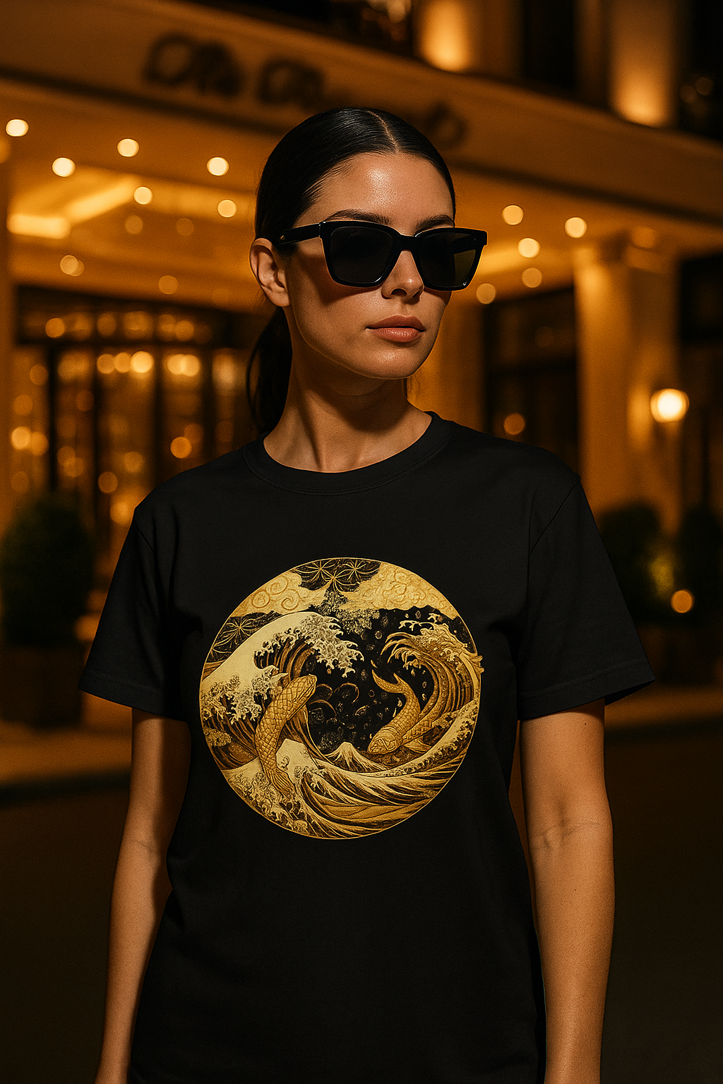 Japanese Hokusai Art Premium Women T-Shirt
