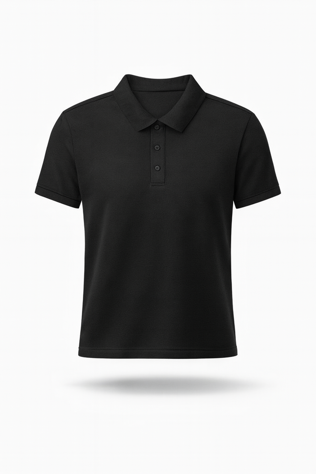 Men's Black Plain Polo T-Shirt