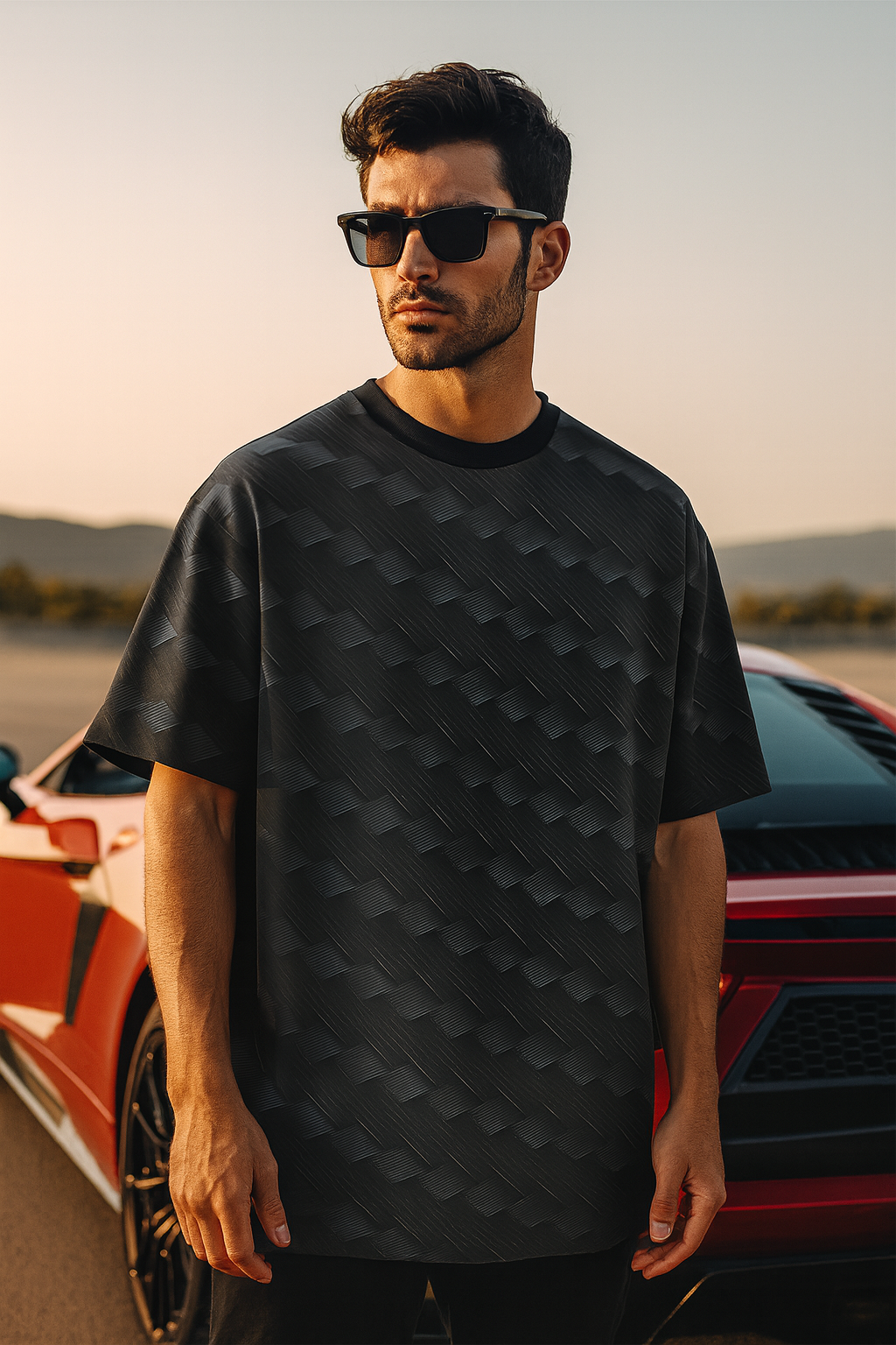 Carbon Fibre Abstract Oversized T-shirt