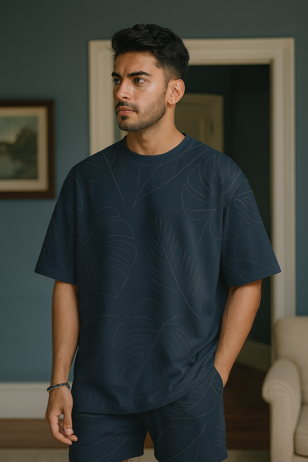 All Over Leaf Oversized T-shirt