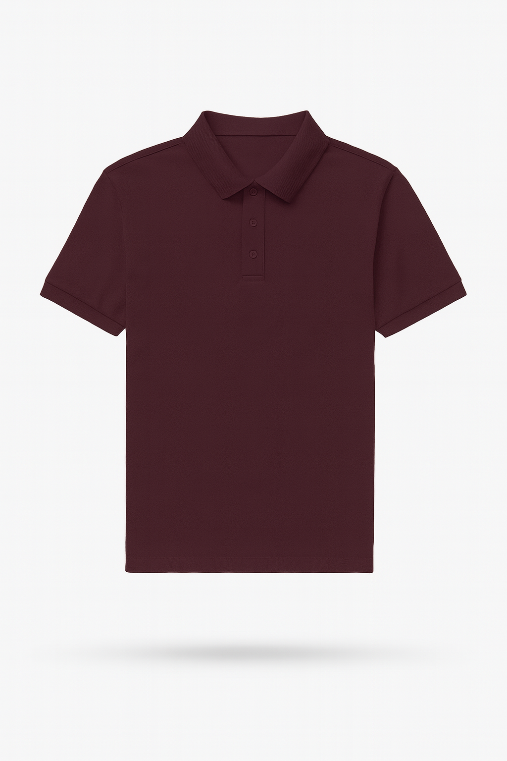 Men's Maroon Plain Polo T-Shirt