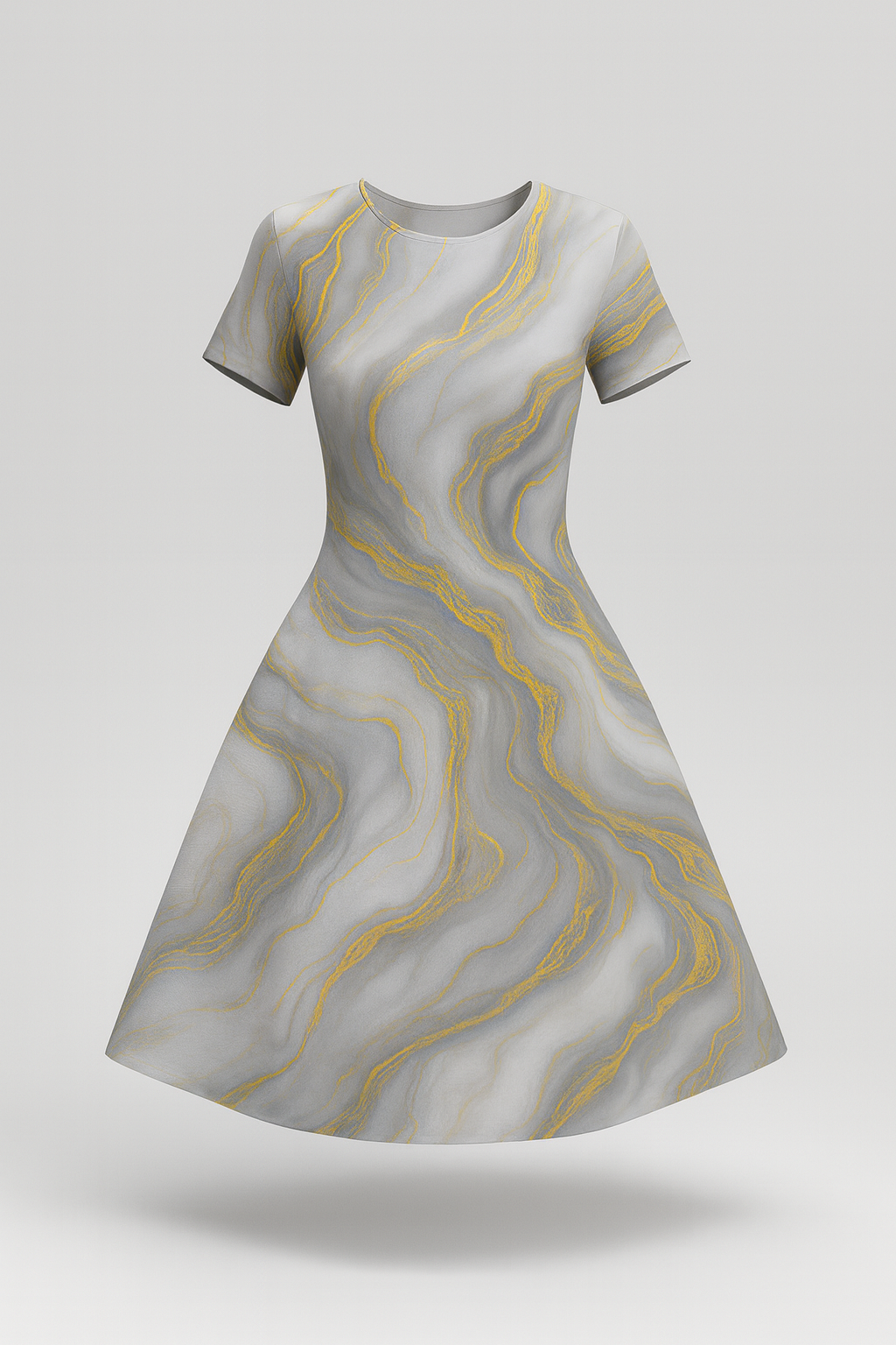 Golden Agate Mixed Symphony Midi Dress