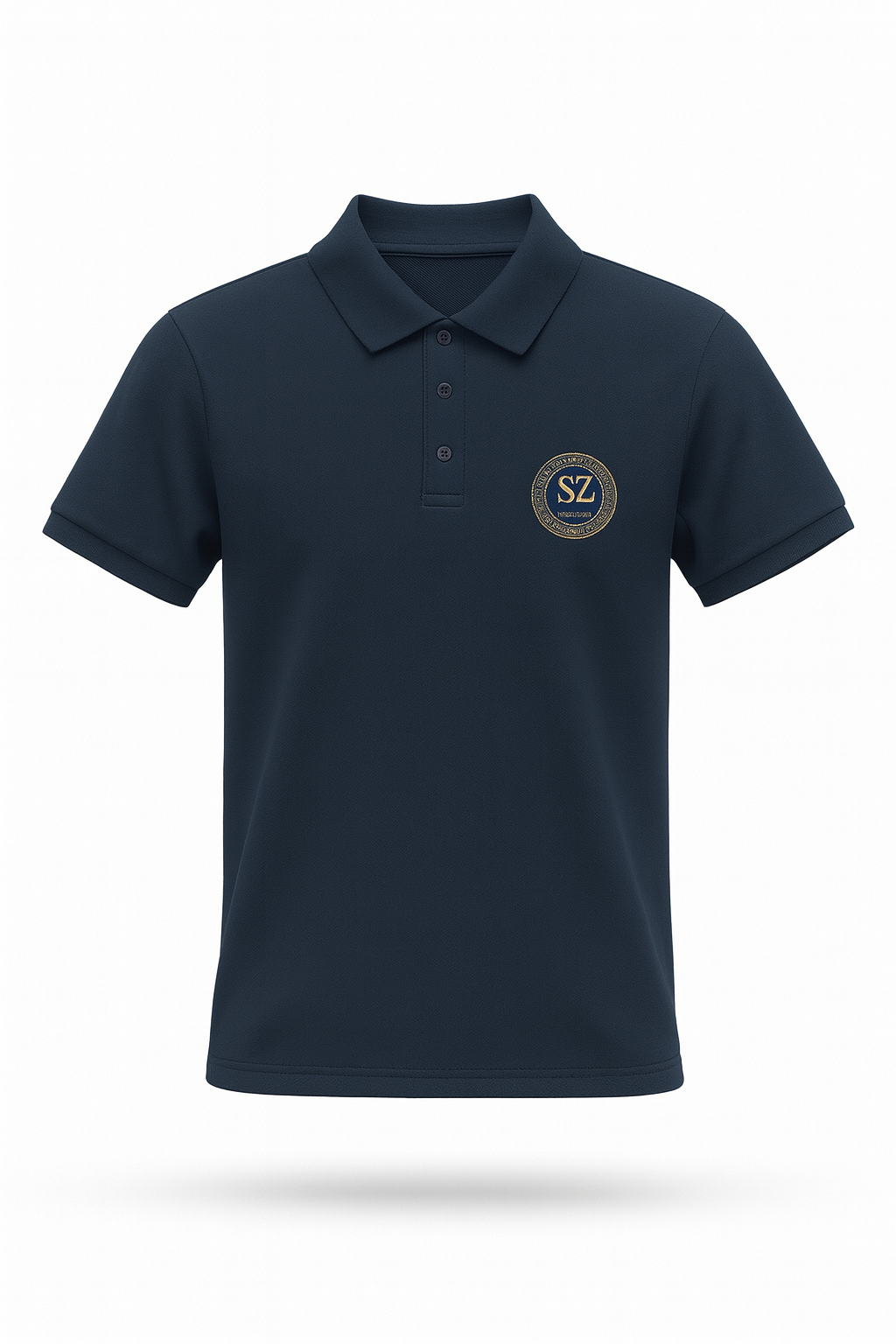 Men's Navy Blue Polo T-Shirt with Embroidered Logo