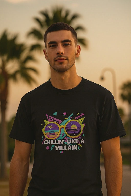 Chillin Like A Villain Retro Sunglasses T-Shirt