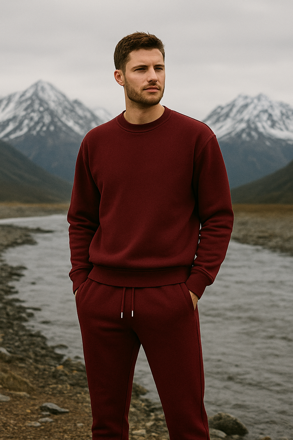 Oversized Cozy Fleece Maroon Unisex Sweatshirt