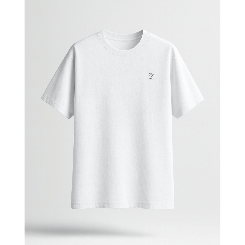 White Solid Casual T-Shirt