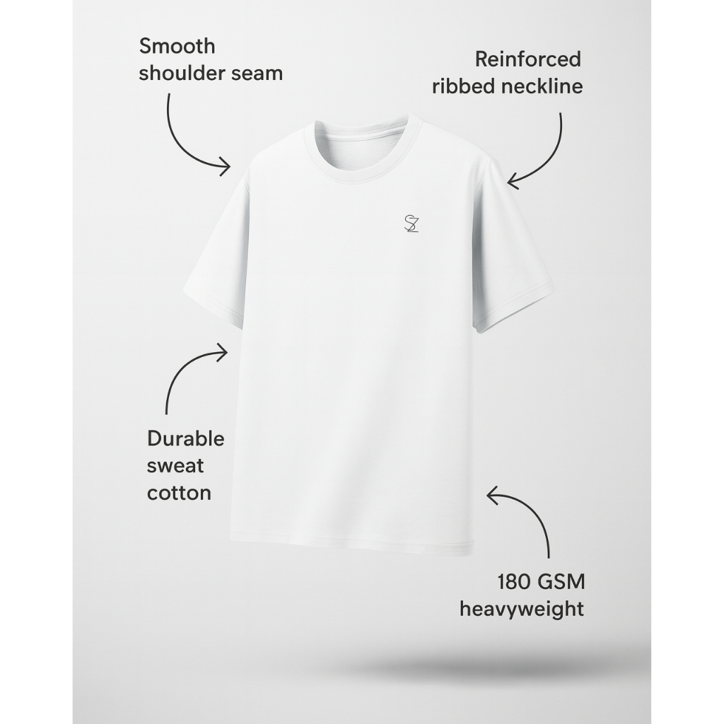 White Solid Casual T-Shirt